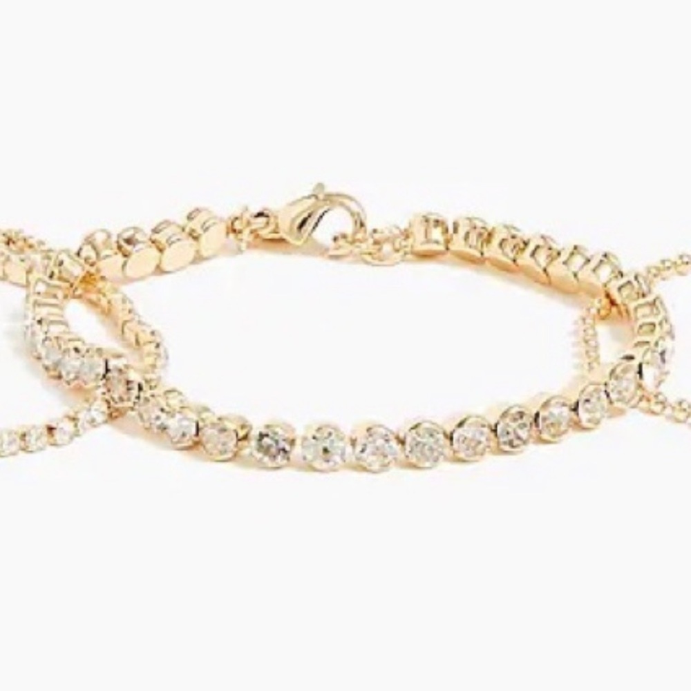 J. CREW Tennis Bracelet Set Three Bracelets Crystals NWT - Picture 3 of 10